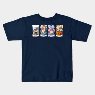 Allegory of the four seasons as a manatees: winter, spring, summer and autumn Kids T-Shirt